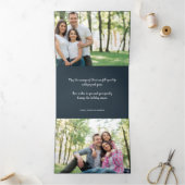 Elegante Pine takken elegant 3 foto's Kerstmis Drieluik Wenskaart (Binnen)