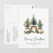 Elegante Pine Tree Christmas Company Groet Briefkaart (Voorkant / Achterkant)
