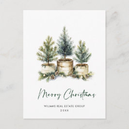 Elegante Pine Tree Christmas Company Groet Briefkaart