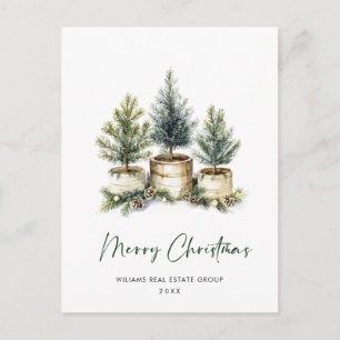 Elegante Pine Tree Christmas Company Groet Briefkaart
