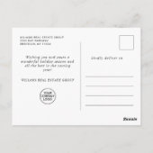 Elegante Pine Tree Christmas Company Groet Briefkaart (Achterkant)