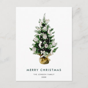 Elegante Pine Tree Christmas Company Groet Briefkaart