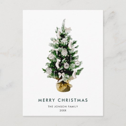 Elegante Pine Tree Christmas Company Groet Briefkaart (Voorkant)