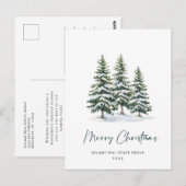 Elegante Pine Tree Christmas Company Groet Briefkaart (Voorkant / Achterkant)