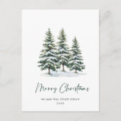 Elegante Pine Tree Christmas Company Groet Briefkaart (Voorkant)