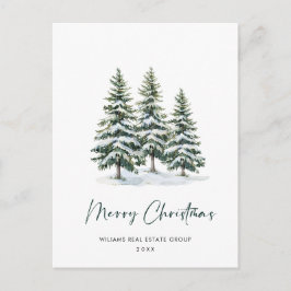 Elegante Pine Tree Christmas Company Groet Briefkaart