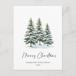 Elegante Pine Tree Christmas Company Groet Briefkaart