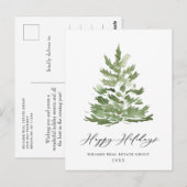Elegante Pine Tree Christmas Company Groet Briefkaart (Voorkant / Achterkant)