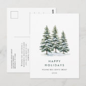 Elegante Pine Tree Christmas Company Groet Briefkaart (Voorkant / Achterkant)
