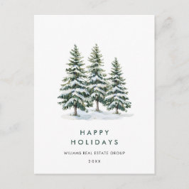 Elegante Pine Tree Christmas Company Groet Briefkaart