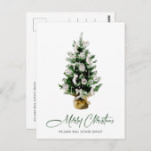 Elegante Pine Tree Christmas Company Groet Briefkaart (Voorkant / Achterkant)