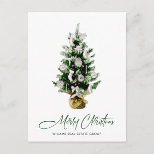 Elegante Pine Tree Christmas Company Groet Briefkaart
