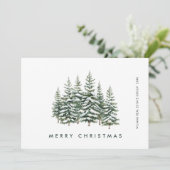 Elegante Pine Tree Christmas Company Groet Feestdagenkaart (Staand voorkant)