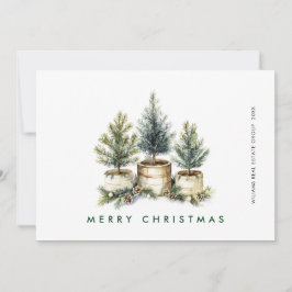 Elegante Pine Tree Christmas Company Groet Feestdagenkaart