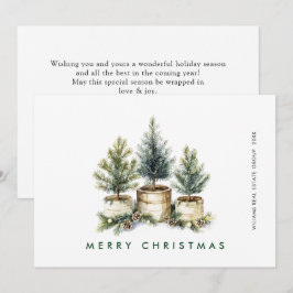 Elegante Pine Tree Christmas Company Groet Feestdagenkaart