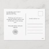 Elegante Pine Tree Christmas Company Groet Feestdagenkaart (Achterkant)