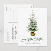 Elegante Pine Tree Christmas Company Groet Feestdagenkaart (Voorkant / Achterkant)