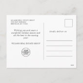 Elegante Pine Tree Christmas Company Groet Feestdagenkaart (Achterkant)