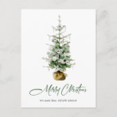 Elegante Pine Tree Christmas Company Groet Feestdagenkaart (Voorkant)