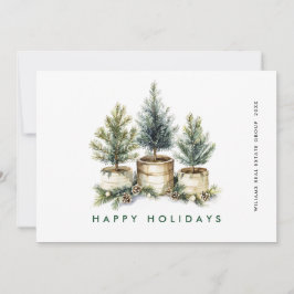 Elegante Pine Tree Christmas Company Groet Feestdagenkaart