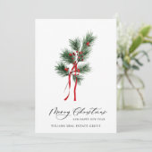 Elegante Pine Tree Christmas Corporate Greeting Ho Feestdagenkaart (Staand voorkant)