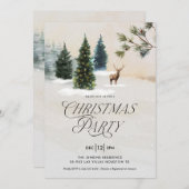 Elegante Pine Tree Kerstfeest uitnodiging (Voorkant / Achterkant)