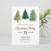 Elegante Pine Tree Kerstfeest uitnodiging (Staand voorkant)