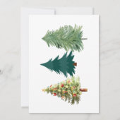 Elegante Pine Tree Kerstfeest uitnodiging (Achterkant)