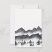 Elegante Pine Tree Mountain Tree Eenvoudige bruilo Bedankkaart (Achterkant)