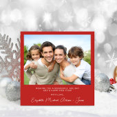 Elegante Pine Tree Waterverf Foto Kerstmis Feestdagenkaart