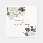 Elegante Pines Winter Wedding Servet (Voorkant)