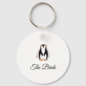Elegante Pinguïn Bruid's Trouw Bruidsmeisjes Sleutelhanger (Achterkant)