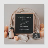 Elegante pinguïn zwangerschapsaankondiging aandenk (Voorkant)