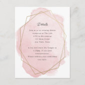 Elegante Pink Bat Mitzvah Receptie Kaart (Voorkant)