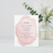 Elegante Pink Bat Mitzvah Receptie Kaart (Staand voorkant)