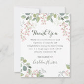 Elegante Pink Blossom Waterverf sympathie begrafen Bedankkaart (Voorkant)