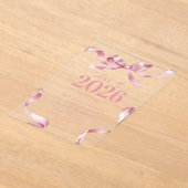 Elegante Pink Bow Graduation Party Acryl Uitnodigingen (Laagn)