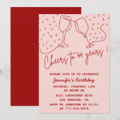 Elegante Pink Cheers Champagne 44ste verjaardag Kaart (Voorkant / Achterkant)
