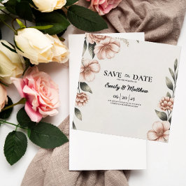 Elegante Pink Flower Designer Bewaar de datum Save The Date