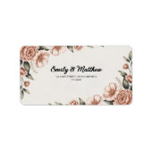 Elegante Pink Flower Designer Retour-adreslabels Etiket (Voorkant)