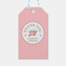 Elegante Pink Gingham Waterverf Tuin Dank u