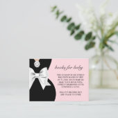 Elegante Pink Glam Tiffany Boeken voor Baby shower Informatiekaartje (Staand voorkant)