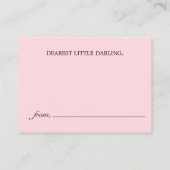 Elegante Pink Glam Tiffany Boeken voor Baby shower Informatiekaartje (Achterkant)