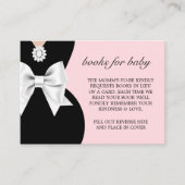 Elegante Pink Glam Tiffany Boeken voor Baby shower Informatiekaartje (Voorkant)