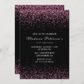 Elegante Pink Glitter Glam 71ste verjaardag Kaart (Voorkant / Achterkant)