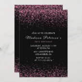 Elegante Pink Glitter Glam 98e verjaardag Kaart (Voorkant / Achterkant)