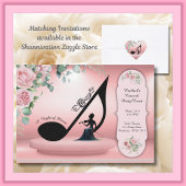 Elegante Pink Heart Musical Sticker
