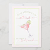 Elegante Pink Martini Bruidsmeisje Kaart (Voorkant)