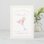 Elegante Pink Martini Bruidsmeisje Kaart (Staand voorkant)
