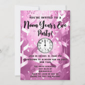 Elegante Pink Noon Year's Eve Party Kaart (Voorkant)